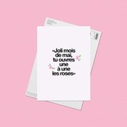 Carte Joli mois de mai sur fond rose