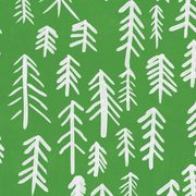 Motif de sapins blancs sur fond vert