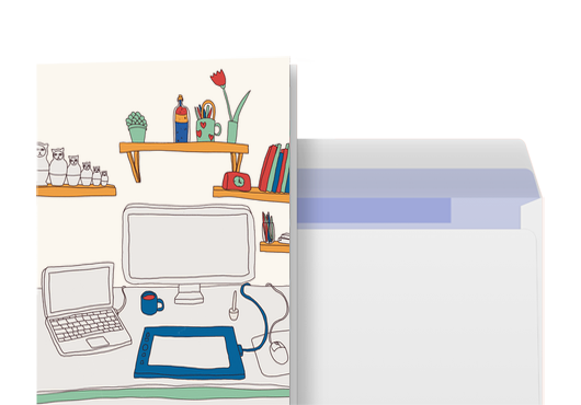 Gabarit pro, carte postale et son enveloppe